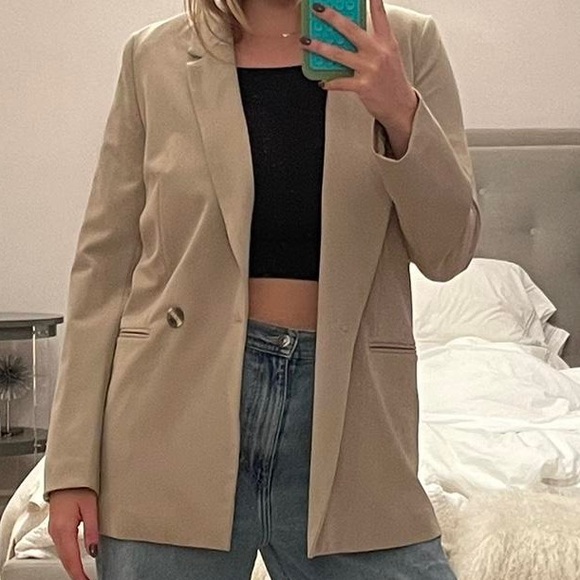 H&M Jackets & Blazers - H&M Beige Oversized Blazer Size Small
